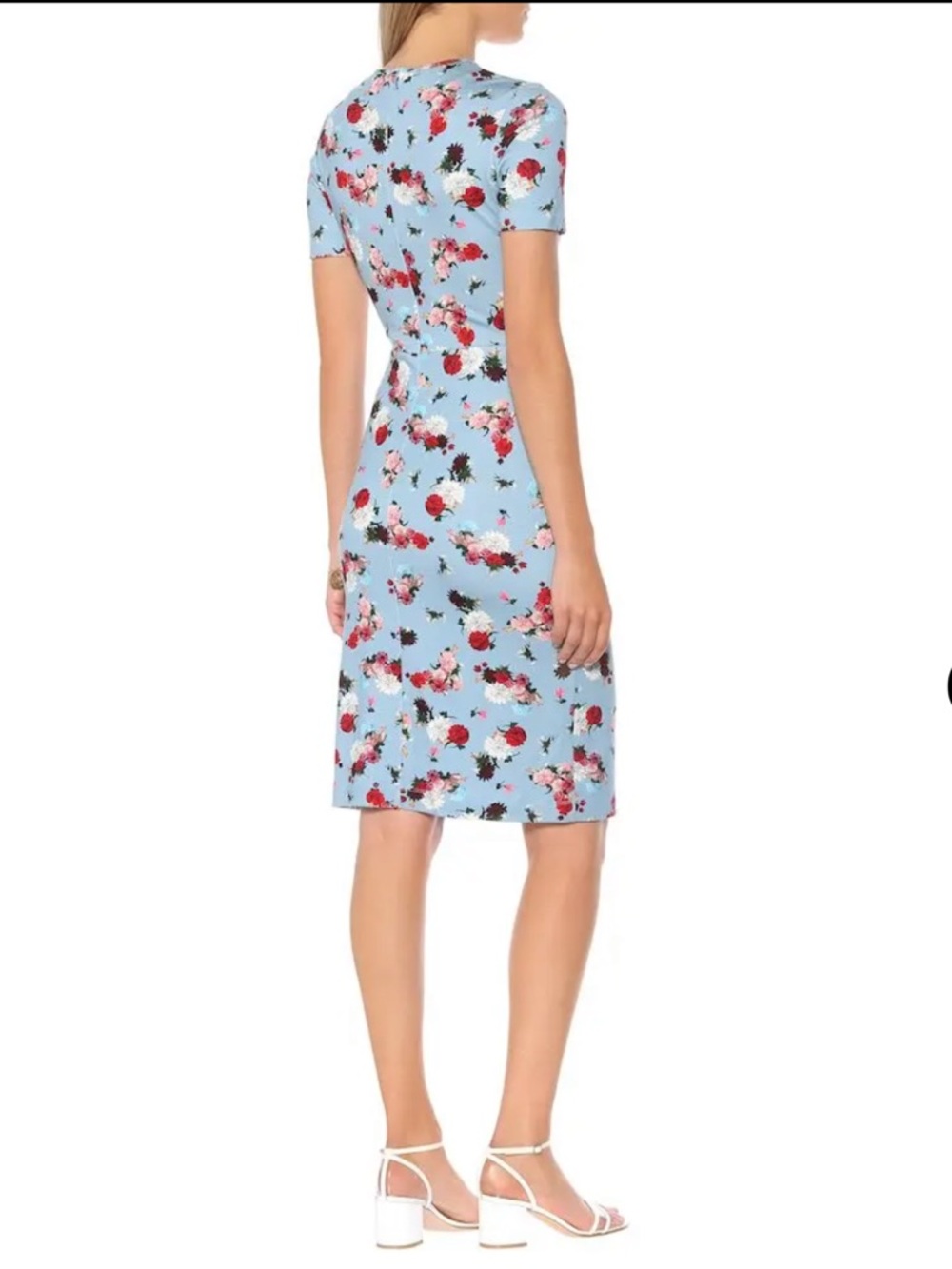 ERDEM Essie Floral Ponte Dress in blue size 6 - Picture 2 of 11